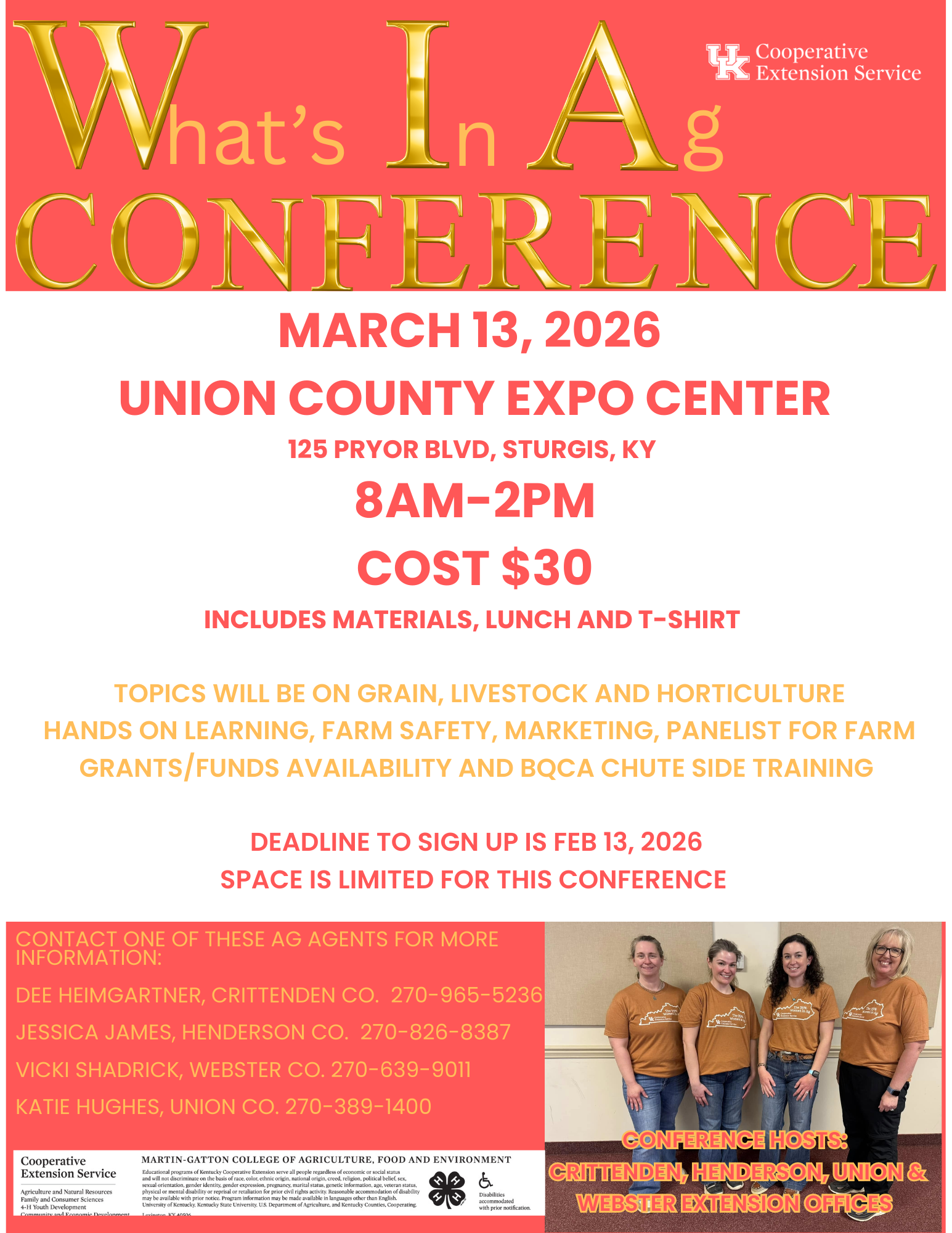 four women in ag shirts conference information