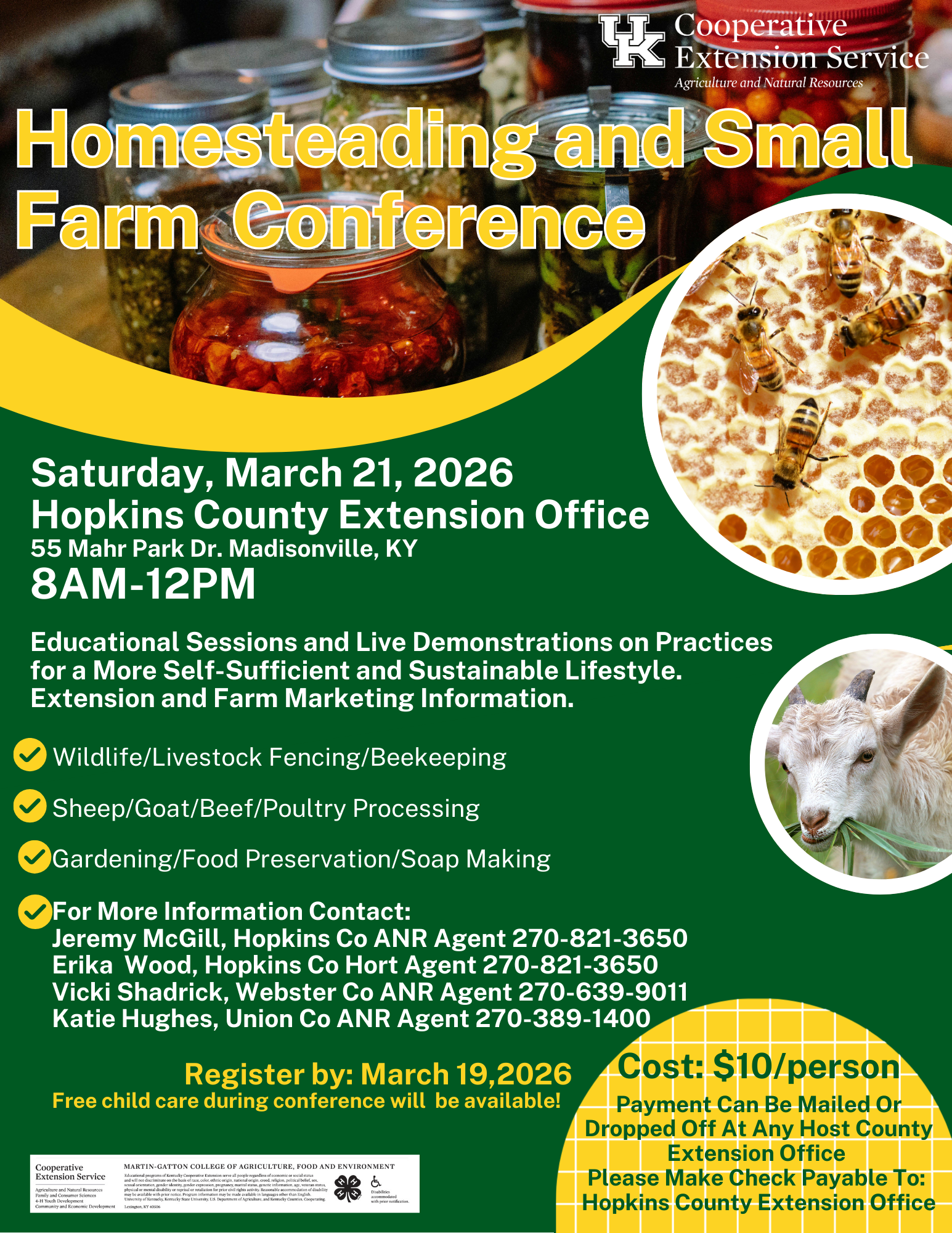 honeycomb jar of produce and a sheep