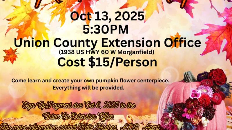 fall leaves pumpkin with flowers
